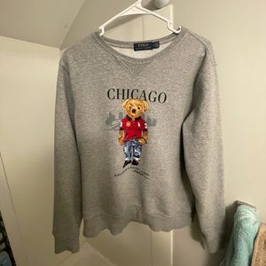Men's Gray Polo Bear Chicago Fleece Sweatshirt